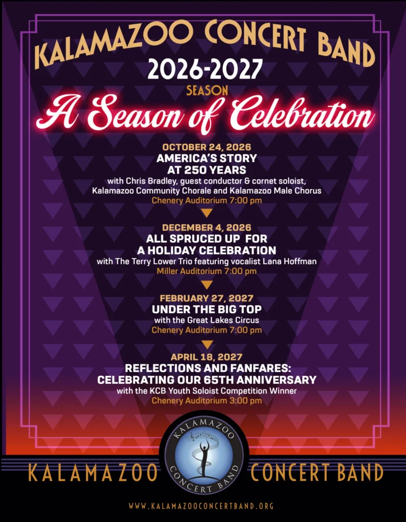 2026-2027 Season teaser poster for the Kalamazoo Concert Band